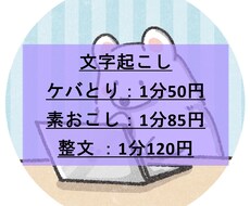 1分50円！様々な音声データの文字おこしを承ります イメージ1
