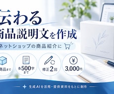 ネットショップの商品説明文を作成します イメージ1