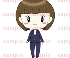 シンプルな女性のミニキャライラスト販売します SNSアイコンやビジネスなど！商用利用可！