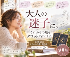 大人の迷子に。これからの道をタロットで占います 「このままでいいのかな？」これからを考え始めたあなたへ