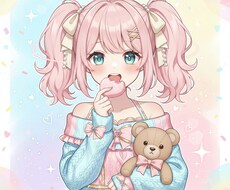 アイコンやサムネに使用できるキャライラスト描きます 即納可！商用可！アニメ風の映えイラスト制作します⭐︎
