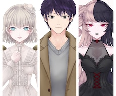 IRIAM・TPRGなどキャラクター立ち絵描きます デザイン料込！配信用だけではなくオリキャラ、コテキャも◎です