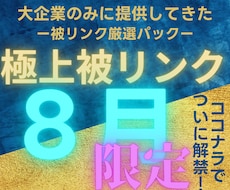 2026年8月限定で大企業と同じ被リンク貼ります なぜ成功している大企業と御社で結果に差が付くの？答えは○○！