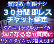 即レス３０分間チャット鑑定で恋の質問にお答えします LINEでやり取りするように、ダキニオラクルがお答えします
