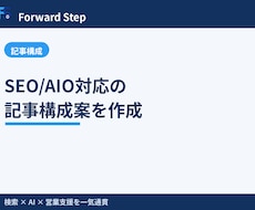 SEO/AIO対応の記事構成案を作成します イメージ1