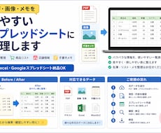 手書きメモ・画像・PDFの内容を表にまとめます PDF・画像・メモ・箇条書きなどを、使いやすい表に整理します
