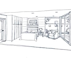 デザインスケッチ1部屋(16畳以下)描きます