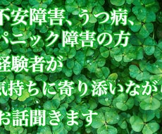鬱、不安障害、パニック障害の方お話聞きます イメージ1