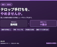 動画のテロップ・字幕入れを自動化します 話した内容を自動で文字起こし。テロップ手打ちから解放します