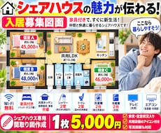 シェアハウス向け間取り図・入居募集図面を作成します イメージ1