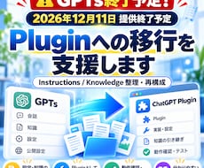 GPTsをChatGPT Pluginへ移行します 12月11日終了予定！大切なGPTsを引き継ぐ移行をサポート