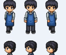 自作ゲーム用の歩行グラフィック描きます ドット絵の歩行グラフィック、キャラグラが必要な時に