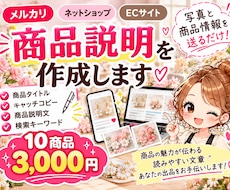 メルカリ・ネットショップの商品説明を作成します イメージ1