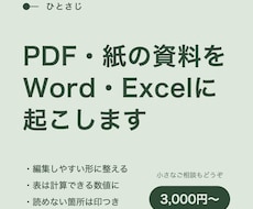 PDFや紙の資料をWord・Excelに起こします イメージ1