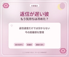返信が遅い彼の気持ちと今の距離感を占います イメージ1