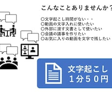 文字起こし１分５０円で引き受けますます イメージ1