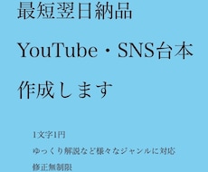 YouTube等snsの動画台本を作成します イメージ1
