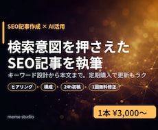 SEOを意識した記事をAI活用で丁寧に執筆します イメージ1