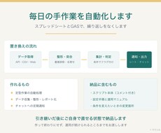 スプレッドシート作業を自動化します イメージ1