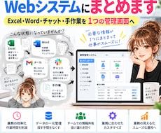 あちこち散らかった業務をWebシステムにまとめます Excel・Word・チャット・手作業を1つの管理画面へ