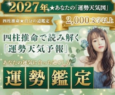 四柱推命で「2027年の運勢」を占います 人生の天気図を知れば怖くない。2000文字超のボリューム鑑定