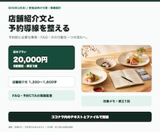 飲食店の店舗紹介文・FAQ・予約導線を整えます イメージ1