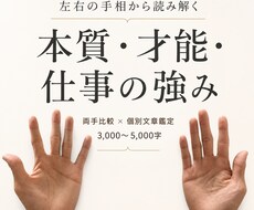 左右の手相から本質・才能・仕事の強みを読み解きます イメージ1