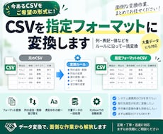 CSVを指定フォーマットに変換します 列・表記・値などをルールに沿って一括変換