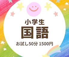 お試し☆小学生向け国語のオンライン指導いたします 宿題のフォローや補習に♪【初回のみのお試し】にご利用ください