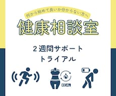 健康的な身体作りのサポートを２週間行います ダイエットやコンディショニングのアドバイスを行います。