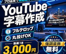 YouTube動画の字幕フルテロップ作成します YouTube字幕・テロップ作成｜丸投げOK