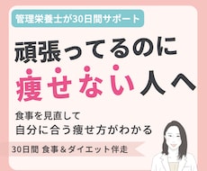 管理栄養士が食事を分析し30日伴走サポートします ✦ガマンばかりのダイエットを卒業！勝手にやせる食習慣へ！✦