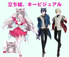 目を惹くキービジュアル、立ち絵作成します テンプレートを記入するだけでご希望に合う1枚を