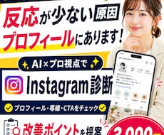 Instagramプロフィール診断し改善提案します AI×プロ視点で反応がない原因と改善点をわかりやすくお届け