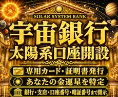 宇宙銀行の太陽系星を特定し口座開設。金運開花します イメージ1