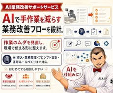 AIで手作業を減らす業務改善フローを設計します 作業のムダを見直し仕組み化！現場の業務改善を形にします