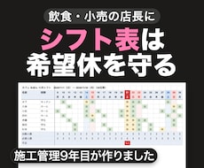 シフト表を希望休と人数に合わせて作ります イメージ1