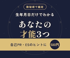 生年月日から才能と強みを3つ数秘術でお伝えします イメージ1