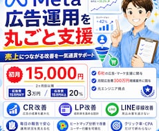 Meta広告運用を一気通貫で丸ごと支援します CR・LP・LINE導線まで改善します
