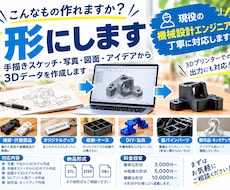 写真・イラスト・アイデアから3Dデータを作成します 現役設計エンジニアが丁寧に3Dモデリングします