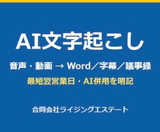 AI併用で音声・動画の文字起こします イメージ1