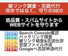 低品質な被リンク・スパムリンクからサイトを守ります 低品質なバックリンクの無効化&否認ツールへの申請作業を代行