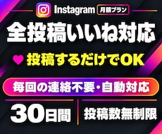 インスタいいね【月額】30日無制限で全て増やします イメージ1