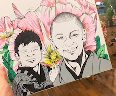あなたの性格に合ったお花と似顔絵を描きます イメージ1