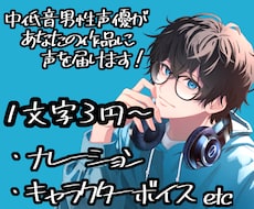 中低音の男性声優があなたの作品に声を届けます イメージ1