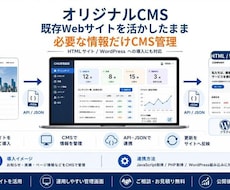 既存WebサイトにオリジナルCMSを導入します 既存サイトを活かしてCMSとAPI連携を構築します