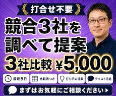 競合3社を調べて次の打ち手まで提案します 市場概況＋競合比較表＋打ち手の優先順位｜打合せ不要