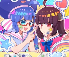 等身イラストのサムネイルやイラスト作成承ります 明るい色彩とポップな絵柄が得意です！