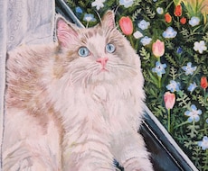 オーダーメイドで油絵のペットをお描きします 色鮮やかで温かみを感じるとっておきの1枚をお届けします