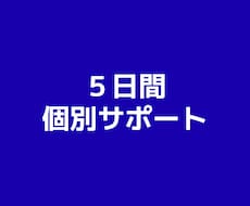講座購入者様限定｜5日間マンツーマンサポートします イメージ1